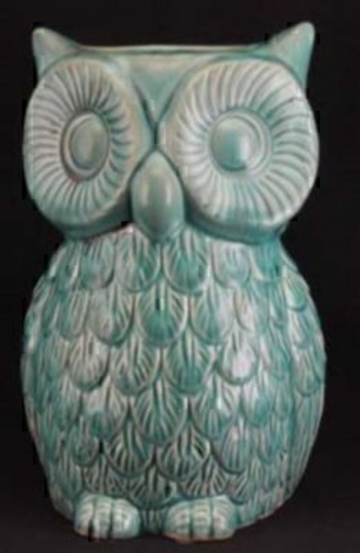 Teal Owl Vase by Gisela Graham. This ceramic vase by the designer Gisela Graham would also make a great ornament when not in use. 20x10x12cm
